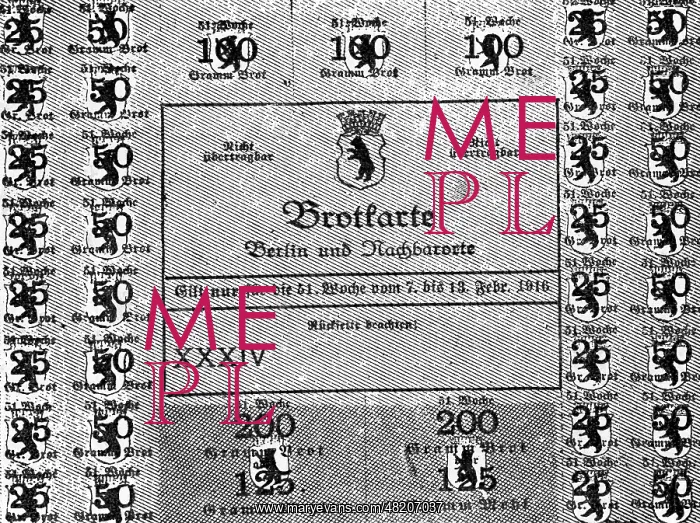 : Ration card from Berlin, 1916 : Ration card from Berlin, 1916