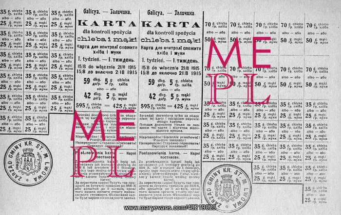 : Ration card for bread from Lemberg, 1915 : Ration card for bread from Lemberg, 1915