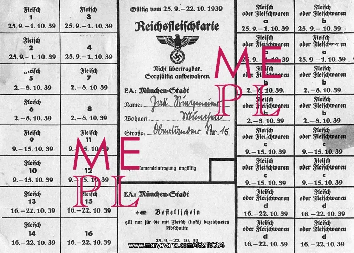 : Ration card for meat : Ration card for meat