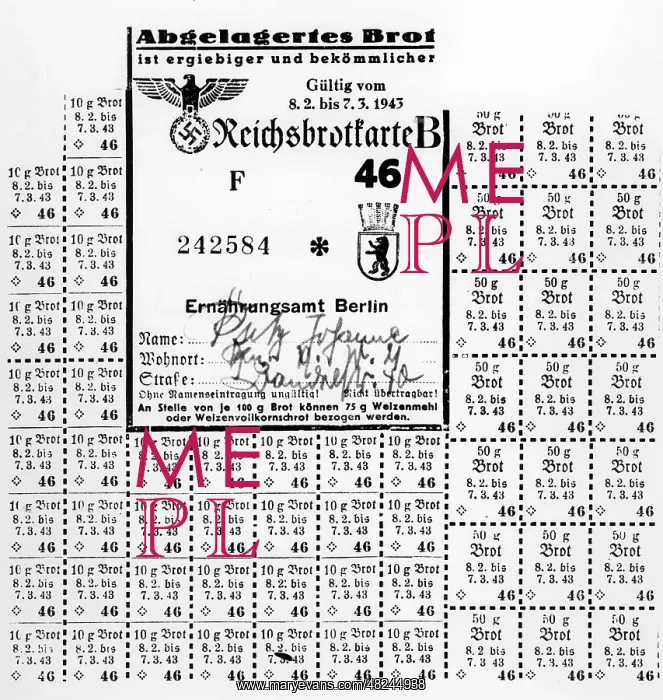 : Ration card for milk from Berlin : Ration card for milk from Berlin