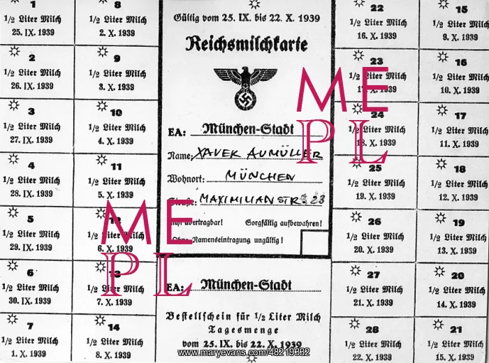 : Ration card for milk from Munich : Ration card for milk from Munich