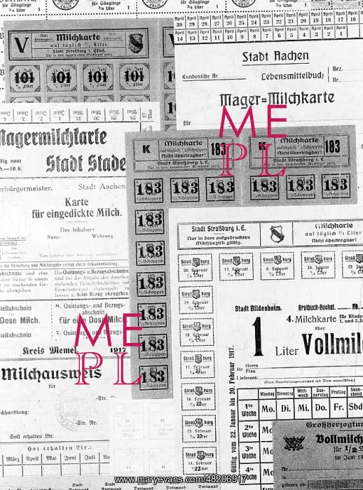 : Ration cards from German cities during the First World War : Ration cards from German cities during the First World War