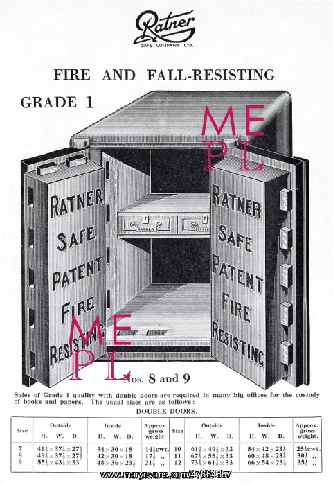 : Ratner patent safe, fire and fall resisting, Grade 1 : Ratner patent safe, fire and fall resisting, Grade 1