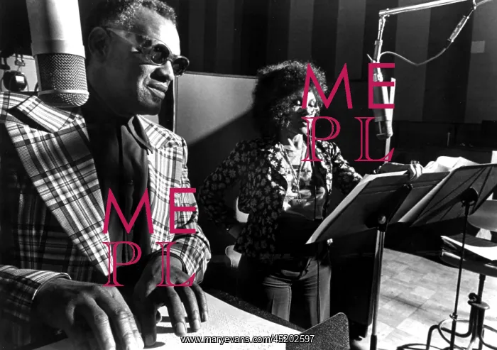 : Ray Charles, with Cleo Laine recording : Ray Charles, with Cleo Laine recording