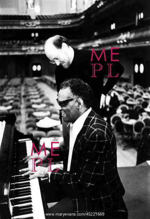 : Ray Charles, with conductor / composer John ? : Ray Charles, with conductor / composer John ?