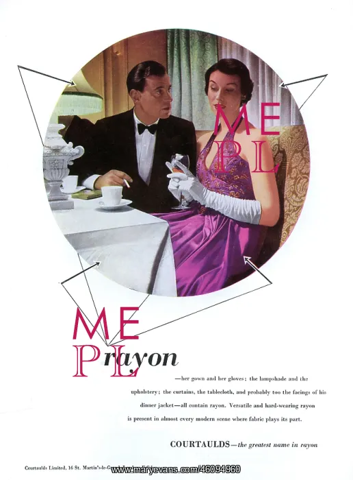 : Rayon advert with couple, 1951 : Rayon advert with couple, 1951