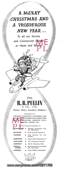 : R.B.Pullin Aircraft Instruments - Christmas Greetings 1951 : R.B.Pullin Aircraft Instruments - Christmas Greetings 1951