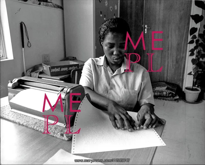 : Reading braille at Siloe school for the blind : Reading braille at Siloe school for the blind