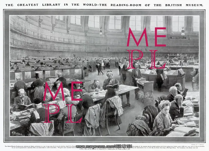 : Reading Room of the British Museum by Matania : Reading Room of the British Museum by Matania