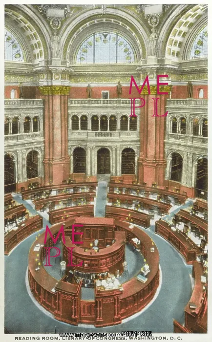 : Reading Room of the Library of Congress, Washington DC : Reading Room of the Library of Congress, Washington DC
