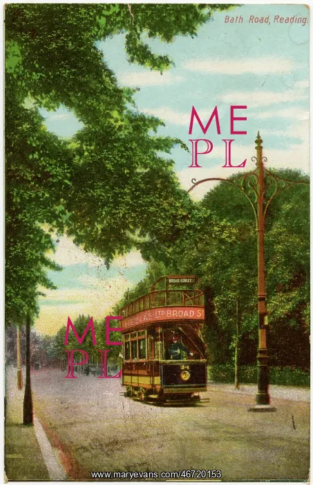 : Reading, Royal County of Berkshire - Tram on the Bath Road : Reading, Royal County of Berkshire - Tram on the Bath Road