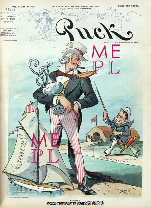: Ready!. Illustration shows Uncle Sam standing with a chip on his shoulder : Ready!. Illustration shows Uncle Sam standing with a chip on his shoulder
