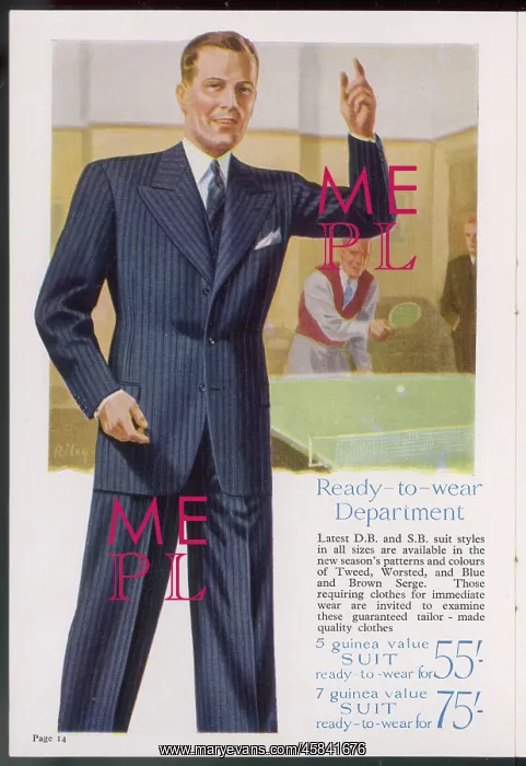 : READY TO WEAR SUIT 1938 : READY TO WEAR SUIT 1938
