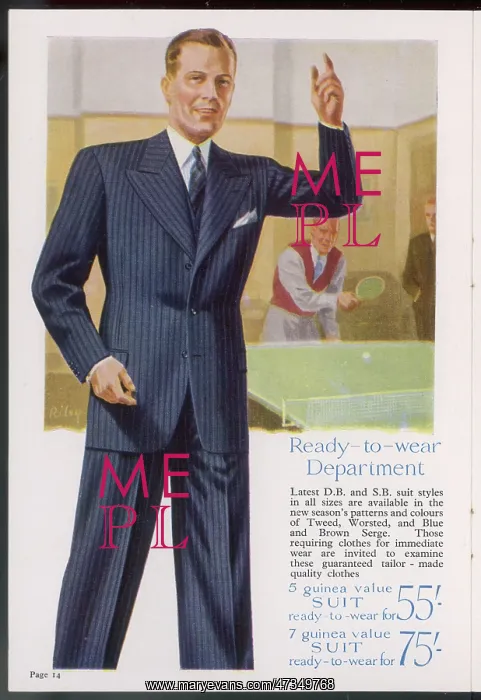 : READY TO WEAR SUIT 1938 : READY TO WEAR SUIT 1938