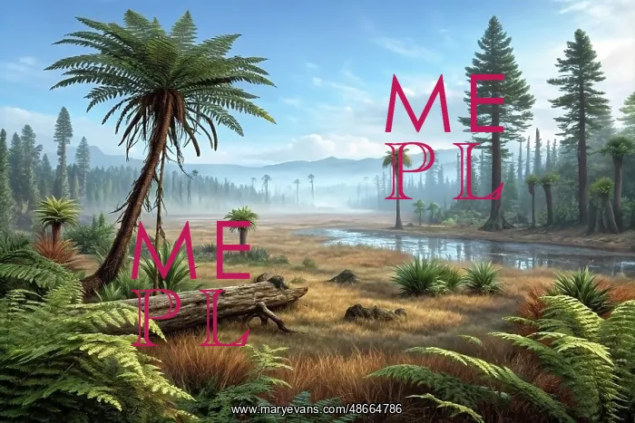 : A realistic landscape from the Triassic period : A realistic landscape from the Triassic period