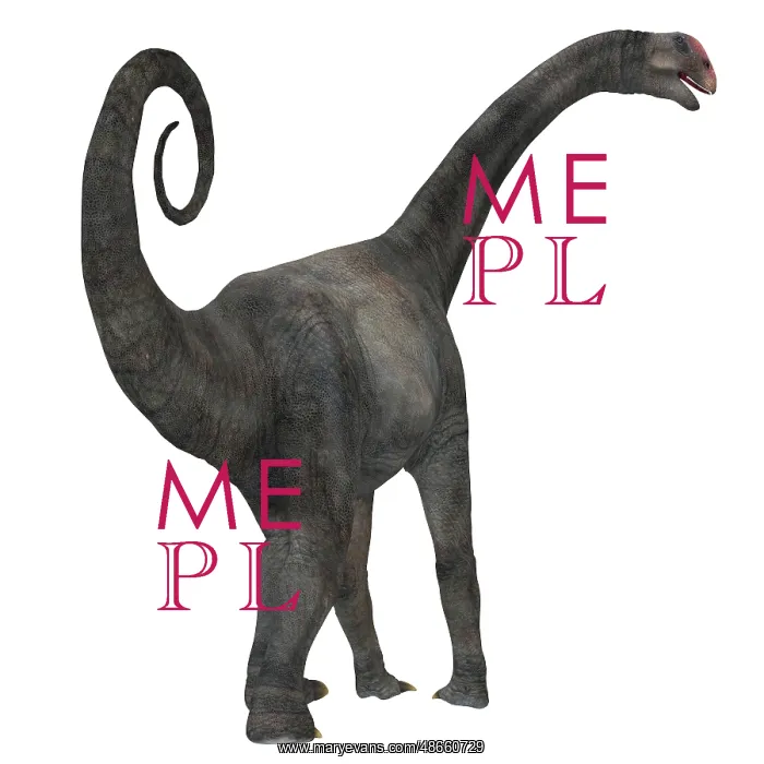 : Rear view of a Brontomerus dinosaur : Rear view of a Brontomerus dinosaur