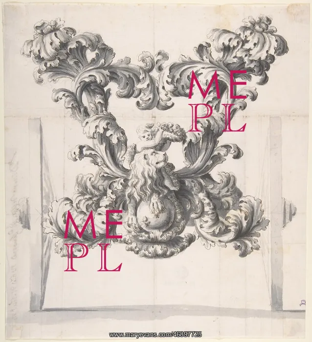 : Rear View of an Elaborate Design for a Carriage : Rear View of an Elaborate Design for a Carriage