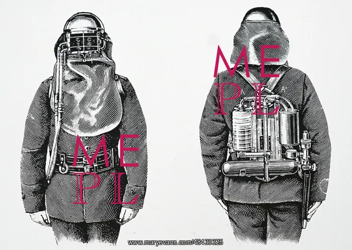 : Front and rear views of fireman wearing Giersberg's : Front and rear views of fireman wearing Giersberg's