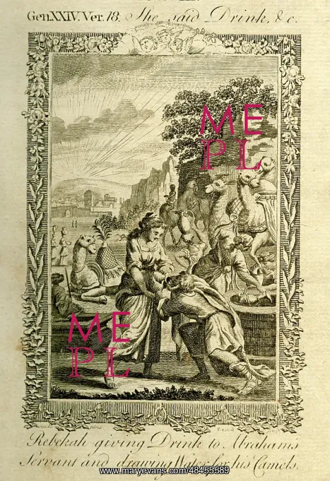 : Rebekah giving drink to Abraham's servant : Rebekah giving drink to Abraham's servant