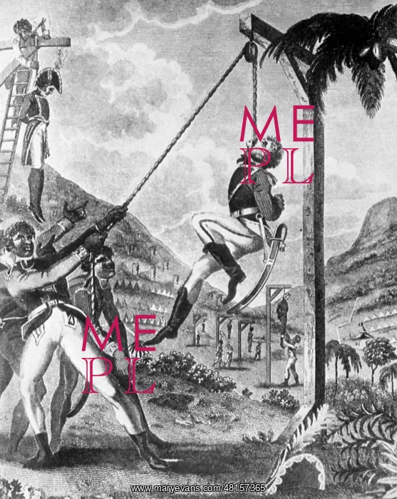 : Rebellious slaves hang their white masters : Rebellious slaves hang their white masters