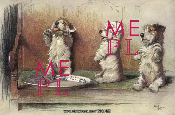 : For What We Are About to Receive by Cecil Aldin : For What We Are About to Receive by Cecil Aldin