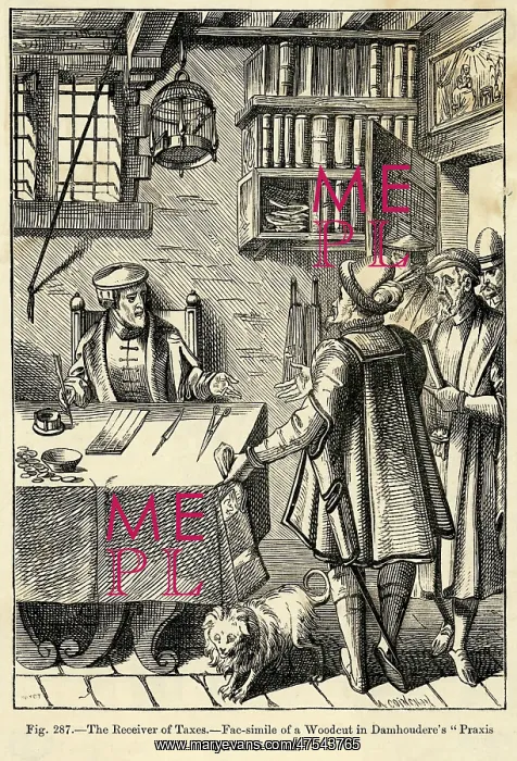 : The receiver of taxes, 16th century : The receiver of taxes, 16th century