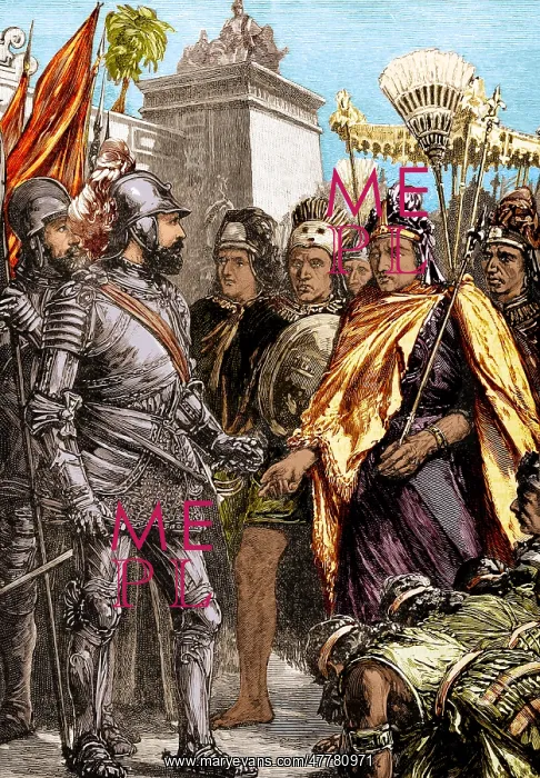 : Reception of Hernan Cortes by Montezuma, 1519 : Reception of Hernan Cortes by Montezuma, 1519