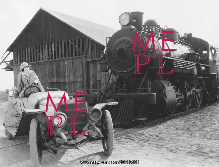  : Reckless woman in car in front of train
