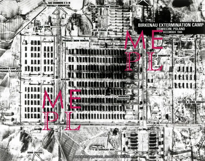 : Reconnaissance photo of Auschwitz concentration camp : Reconnaissance photo of Auschwitz concentration camp