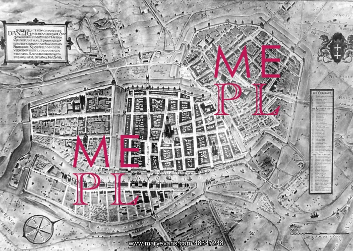 : Reconstructed city map of Gdansk, approx. 1500 : Reconstructed city map of Gdansk, approx. 1500