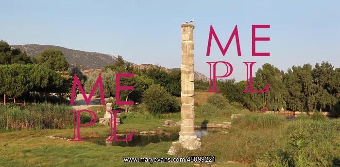 : Reconstructed column, Artemision, Ephesus, Izmir, Turkey : Reconstructed column, Artemision, Ephesus, Izmir, Turkey
