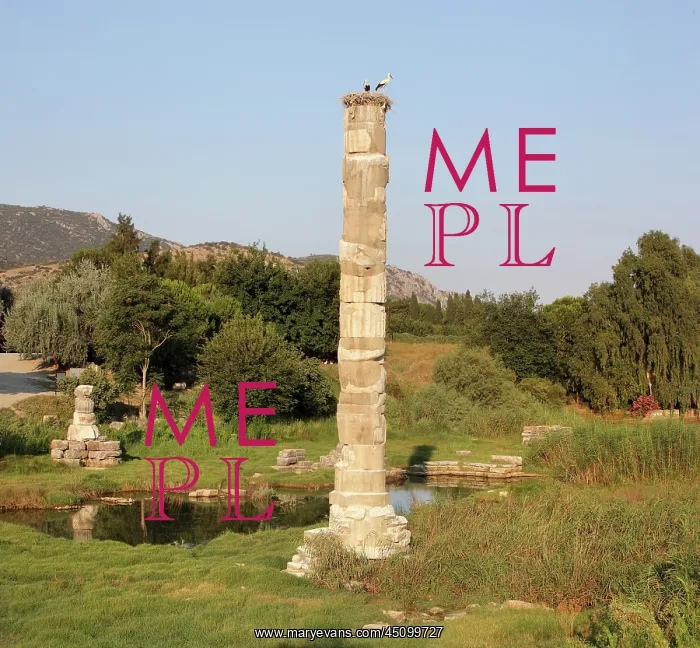 : Reconstructed column, Artemision, Ephesus, Izmir, Turkey : Reconstructed column, Artemision, Ephesus, Izmir, Turkey