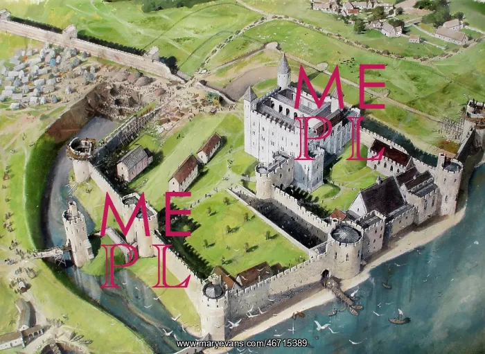: Reconstructed view, Tower of London, 1241 : Reconstructed view, Tower of London, 1241