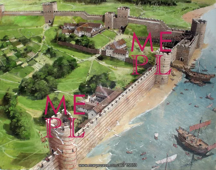 : Reconstructed view, Tower of London, AD 400 : Reconstructed view, Tower of London, AD 400