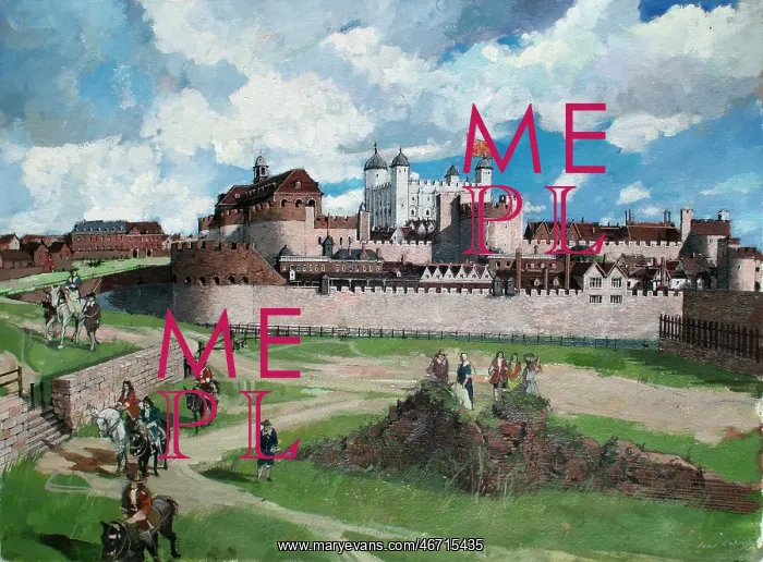 : Reconstructed view, Tower of London, c1700 : Reconstructed view, Tower of London, c1700