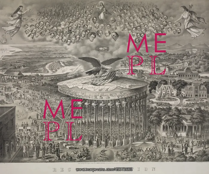 : RECONSTRUCTION, 1867, presents a grand allegory : RECONSTRUCTION, 1867, presents a grand allegory