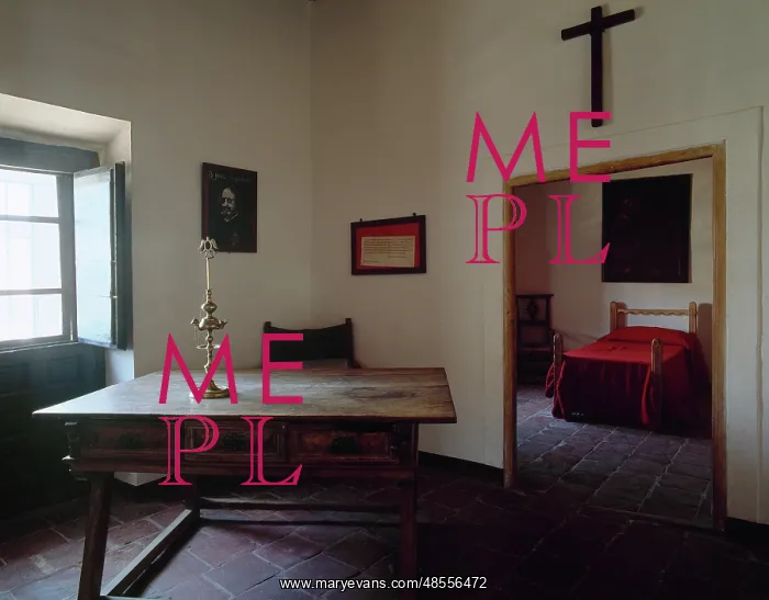 : Reconstruction of the cell of Francisco Quevedo. Saint Domin : Reconstruction of the cell of Francisco Quevedo. Saint Domin