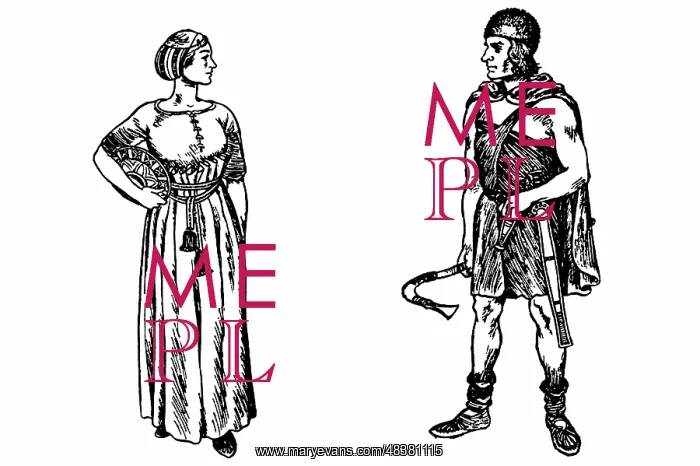 : Reconstruction of costume of Germanic tribes in : Reconstruction of costume of Germanic tribes in