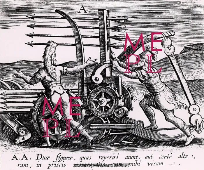 : Reconstruction of a Roman war engine for firing : Reconstruction of a Roman war engine for firing