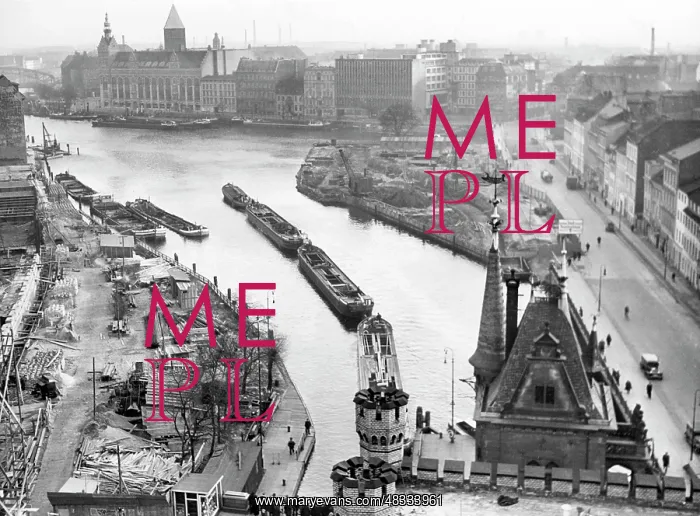 : Reconstruction work on the Muehlendamm, approx. 1938 : Reconstruction work on the Muehlendamm, approx. 1938