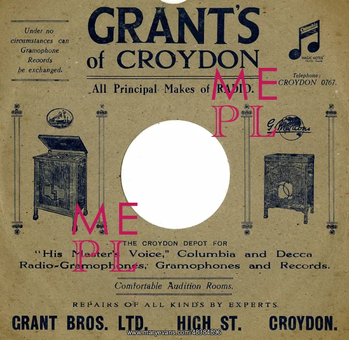 : Record sleeve, Grant's of Croydon : Record sleeve, Grant's of Croydon