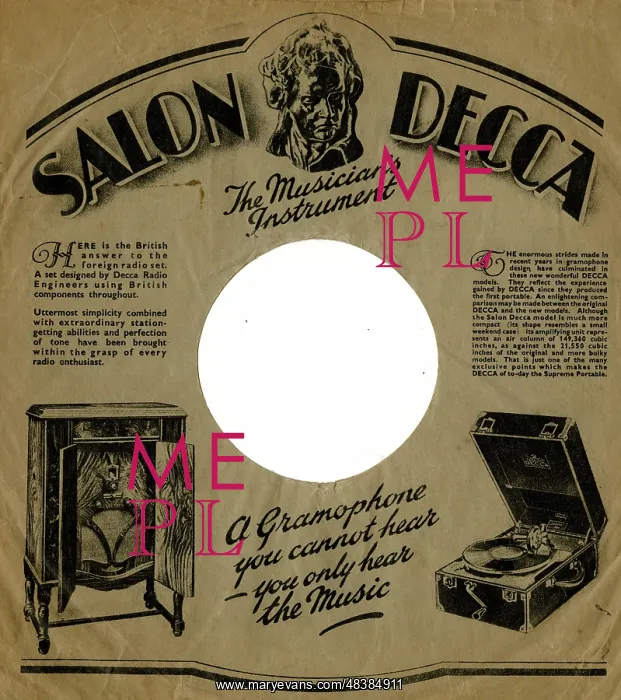 : Record sleeve, Salon Decca gramophone : Record sleeve, Salon Decca gramophone