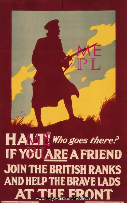 : Recruitment poster for the British Army : Recruitment poster for the British Army