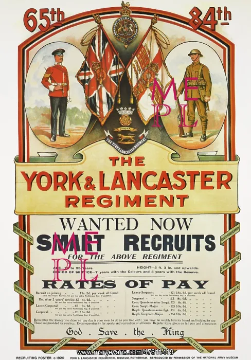 : Recruitment poster, The York and Lancaster Regiment : Recruitment poster, The York and Lancaster Regiment