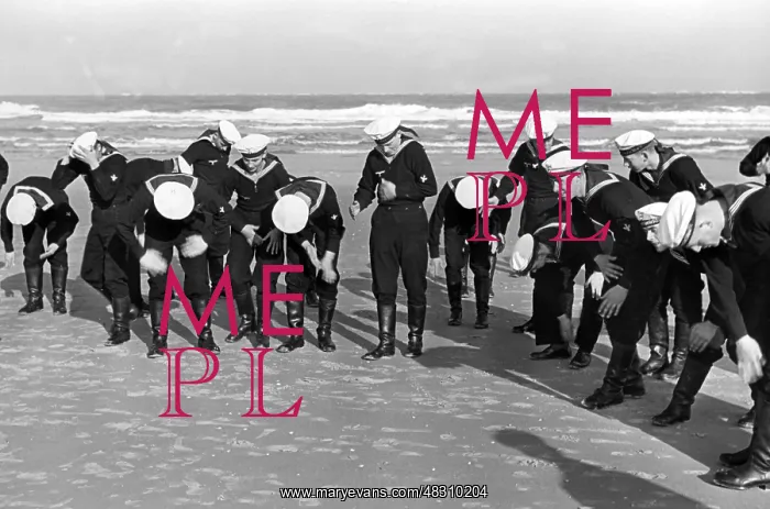 : Recruits of the Kriegsmarine on a beach : Recruits of the Kriegsmarine on a beach