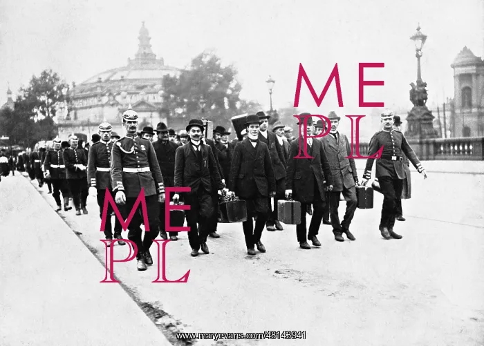 : Recruits on the march to the barracks, 1911 : Recruits on the march to the barracks, 1911