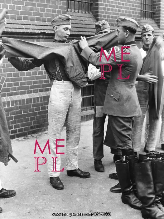 : Recruits receive their uniforms, 1937 : Recruits receive their uniforms, 1937