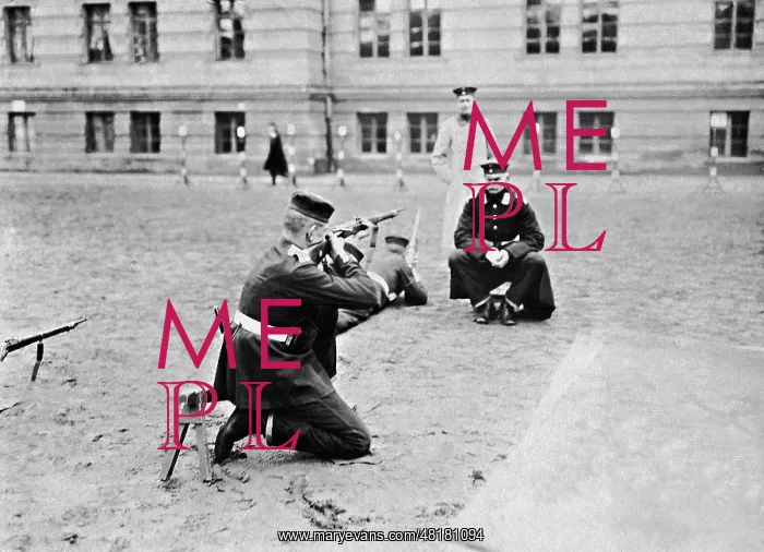 : Recruits during a Shooting Drill, 1910 : Recruits during a Shooting Drill, 1910