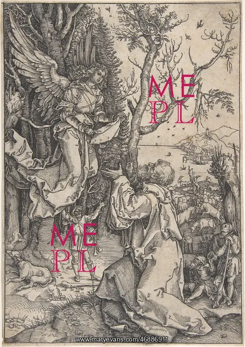 : Recto: Joachim and the Angel; Verso, in upper : Recto: Joachim and the Angel; Verso, in upper