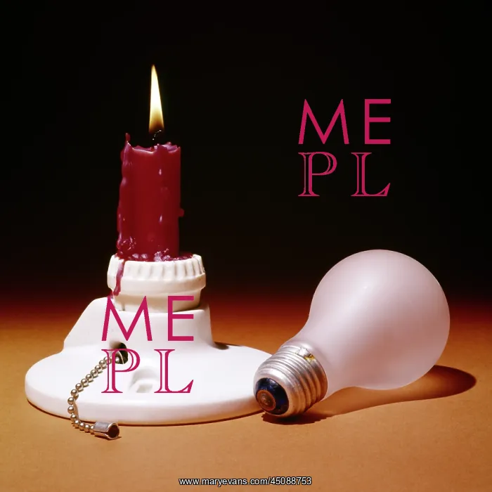 : Red Candle Burning in Porcelain Electrical Light : Red Candle Burning in Porcelain Electrical Light